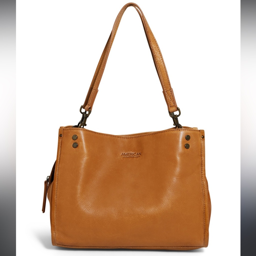 American Leather  CO. Women's Lenox Triple Entry Satchel Handbag - Cafe Latte